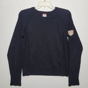 The North Face Sweater Women Medium Ladies Black Sweatshirt Pullover Cotton Knit